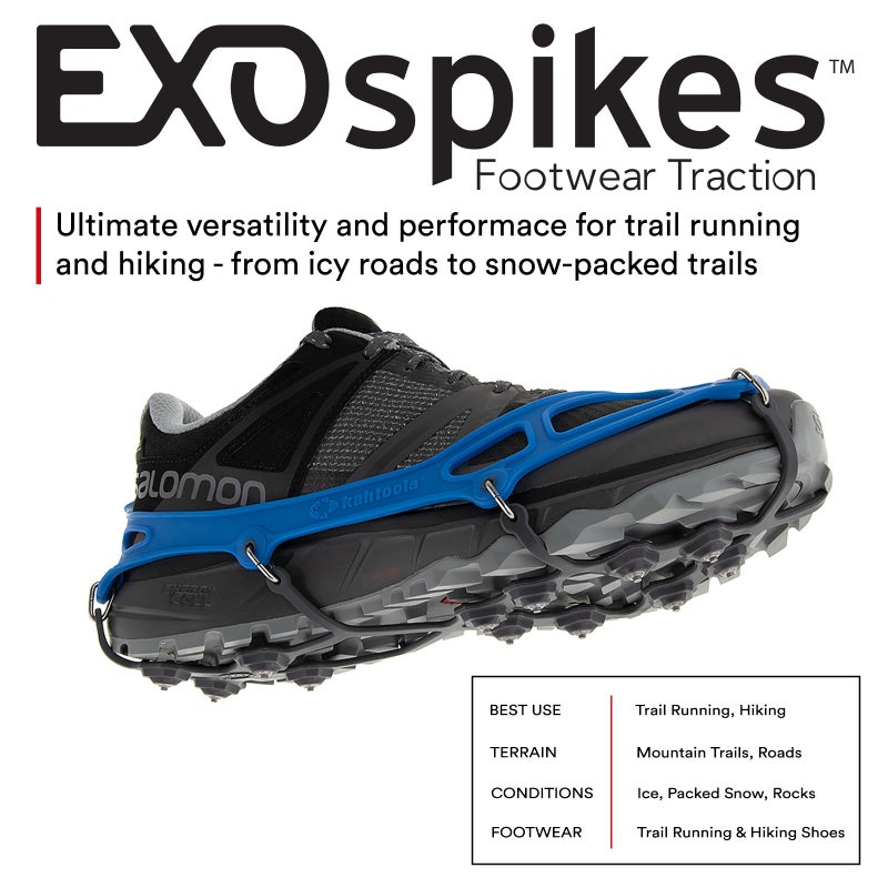 Kahtoola EXOspikes Footwear Traction for Winter Hiking & Running in Snow, Ice & Rocky Terrain - Blue - Small - Image 2